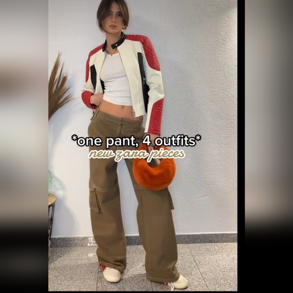 NWT Zara high waisted wide leg cargo pants - Picture 15 of 16